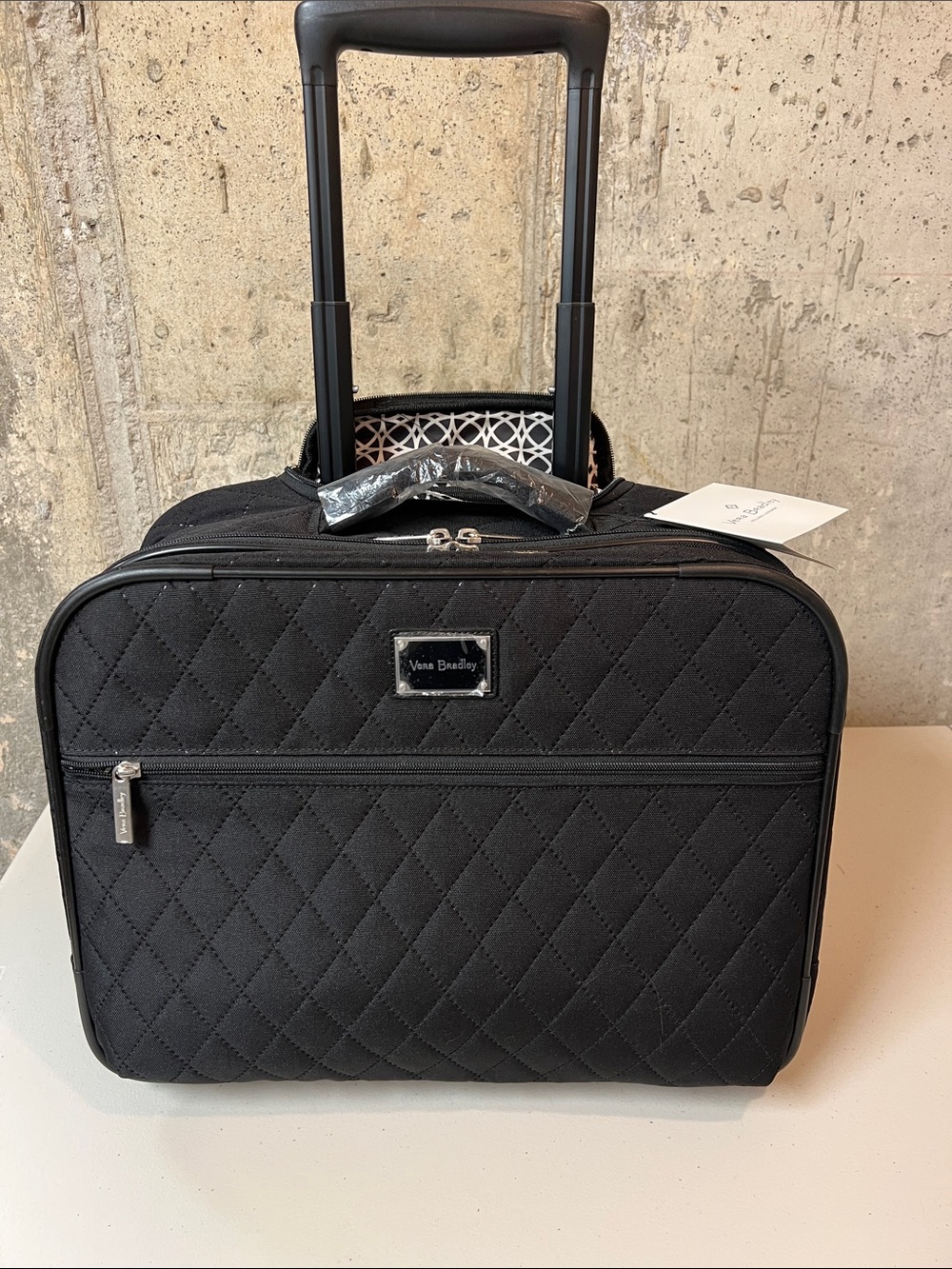Vera Bradley Rolling Work Bag 17x14x8 Personal Item Carryon Suitcase Briefcase